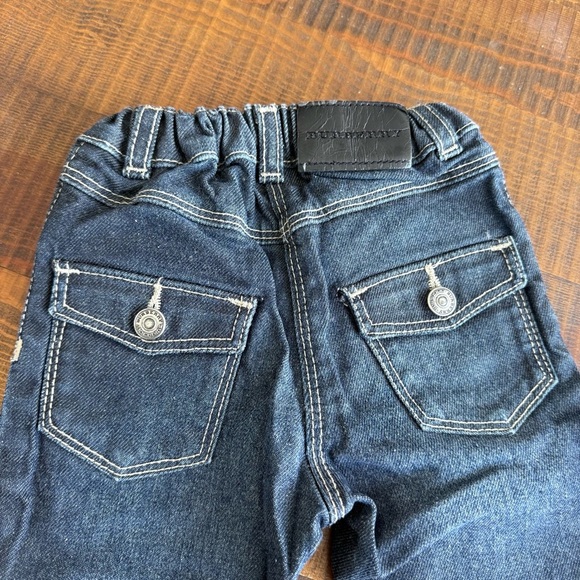 Baby kid set shirt button down + pants jean elastic belt 1/3 months Burberry - Picture 3 of 6